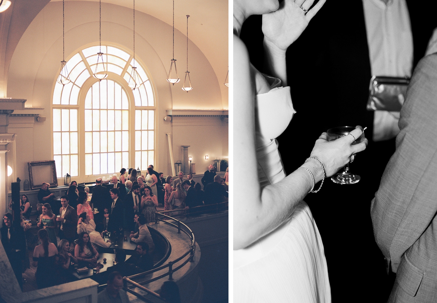 A wedding cocktail hour in the Mezzanine at The Line DC hotel