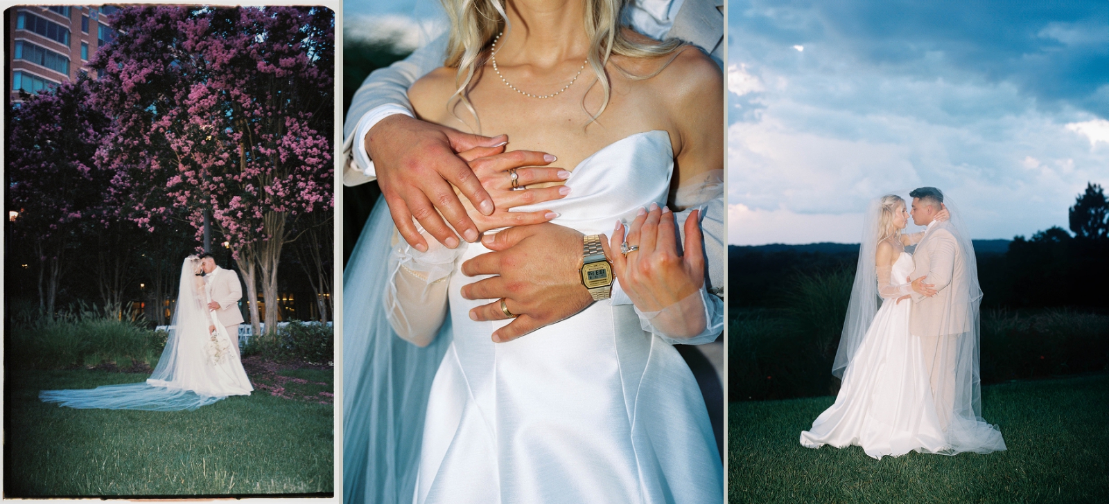 Blue hour couple's portraits on the golf course at the Landsdowne Resort in Virginia