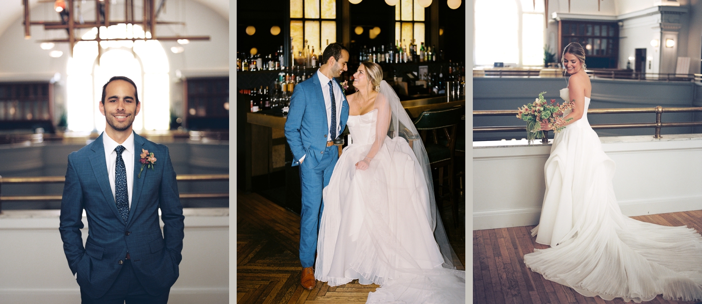 Film portraits of a bride and groom at The Line DC