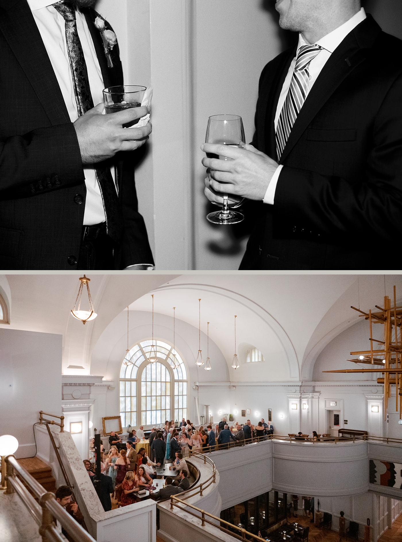 Guests enjoy cocktail hour in the Mezzanine at the Line Hotel DC