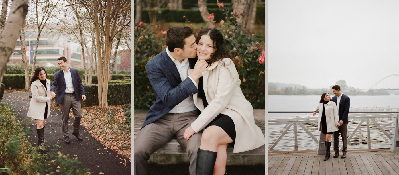 Engagement photos along the wharf in Washington DC
