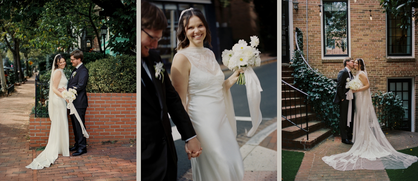 Portraits of a bride and groom in Georgetown