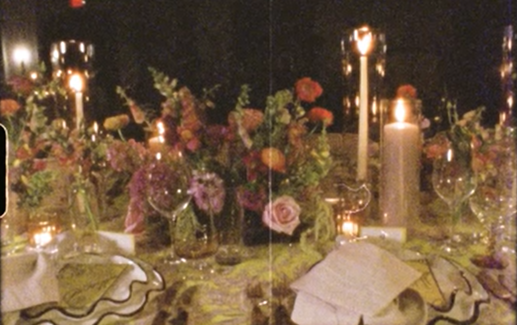 A screenshot of a Super 8 film from a wedding at the Line Hotel in DC
