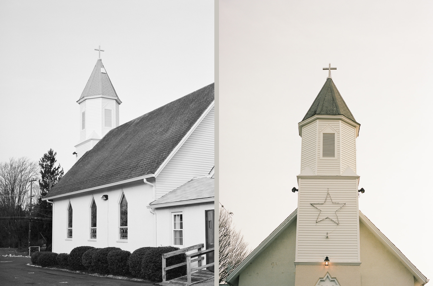 Film photos of St. John's Chapel in Phoenix in Maryland